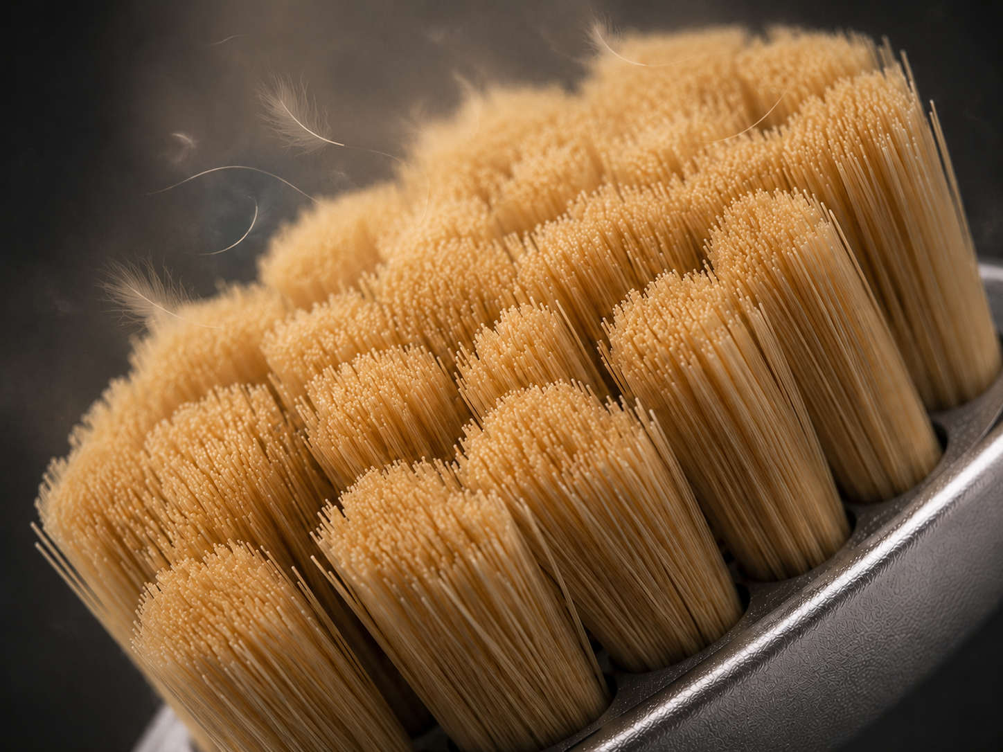 Ultra macro of dense bamboo-inspired Titan bristles with soft fibers